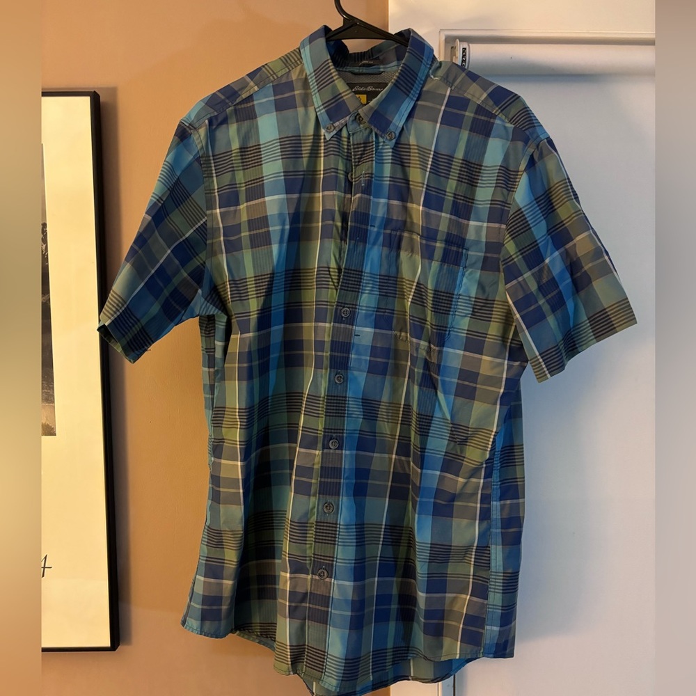 Eddie Bauer, Large Tall, Travex Short Sleeve Button Up